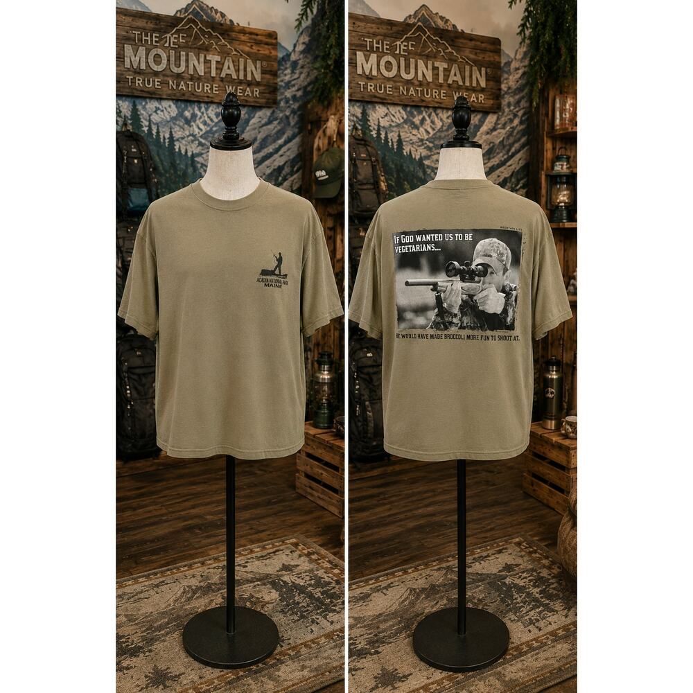 The Mountain Acadia National Park Hunting Graphic Tee XL Funny Outdoors